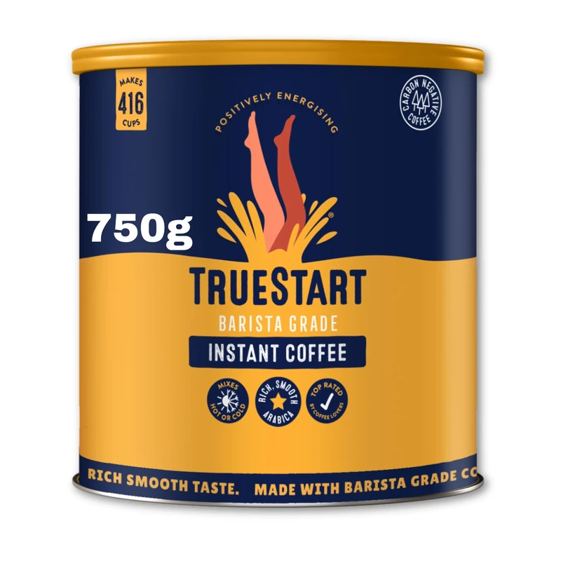 TrueStart Barista Grade Instant Coffee – Smooth Original Barista (1 Pack x 750g) Mycotoxin-Free Coffee & Rich in Antioxidants, Premium Freeze-Dried, 100% Full Flavour, Smooth Rich Roast