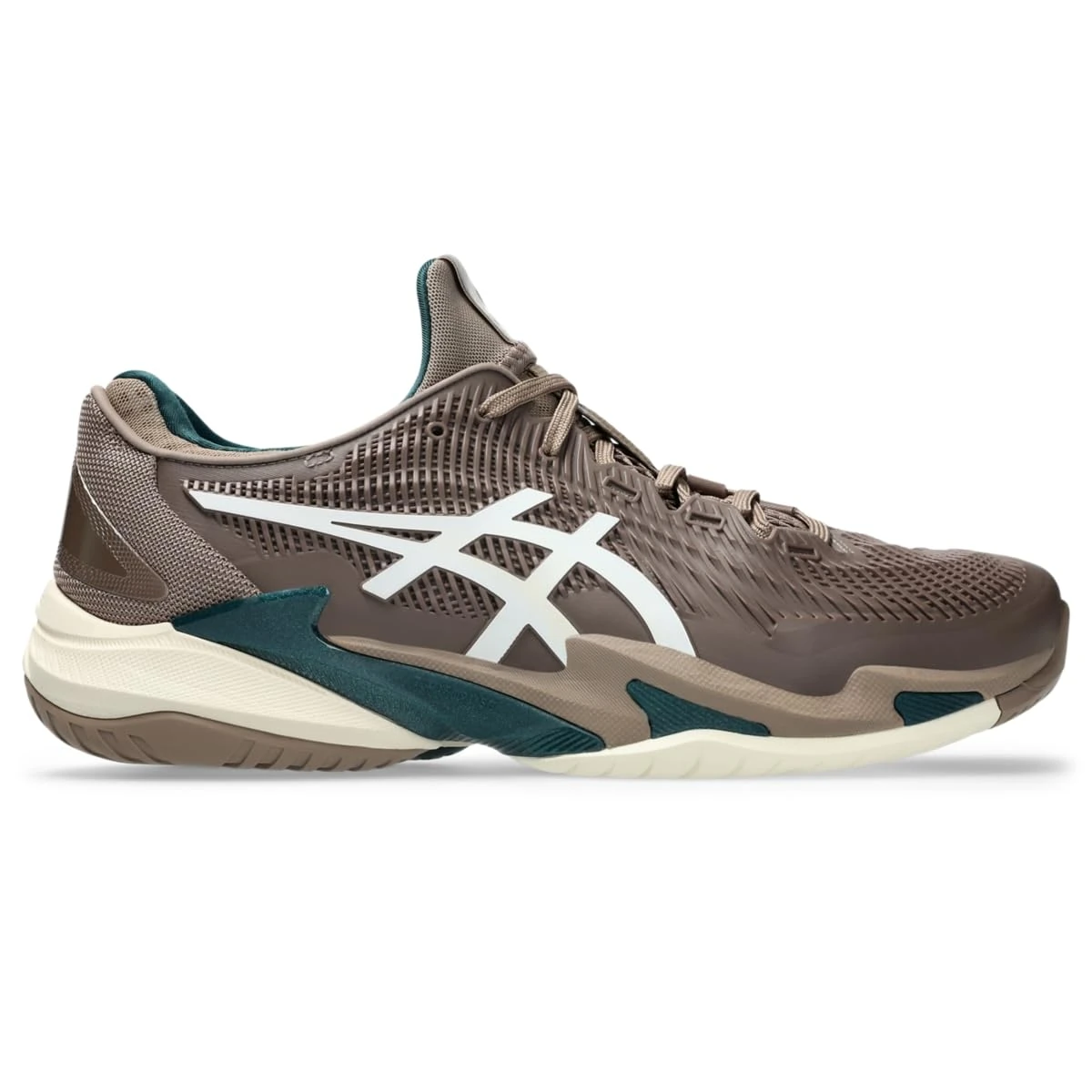 ASICS Men's Court FlyteFoam 3 Tennis Shoes, Taupe Grey/White, 12 UK