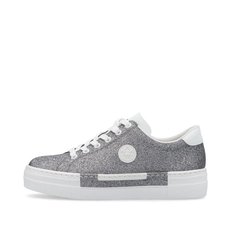 Rieker Women's N49w1 Sneaker (Silver, UK Footwear Size System, Adult, Women, Numeric, Medium, 5)