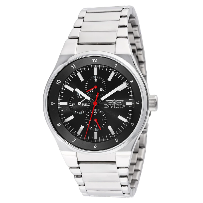 Invicta Racing 47547 Men's Watch - Waterproof - Analogue - Quartz Movement - Stainless Steel with Black dial - 44mm
