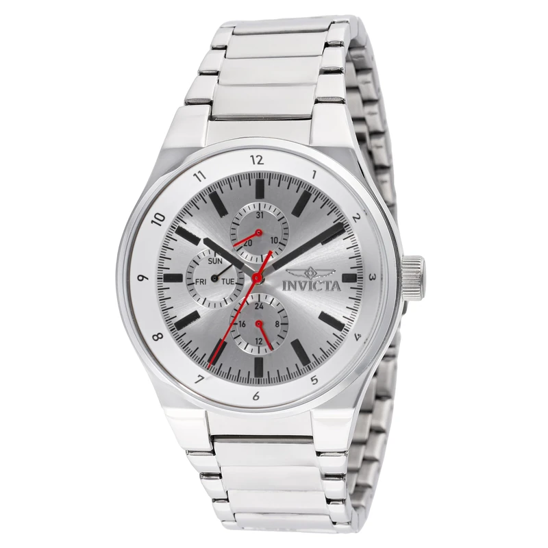 Invicta Racing 47546 Men's Watch - Waterproof - Analogue - Quartz Movement - Stainless Steel with Silver dial - 44mm