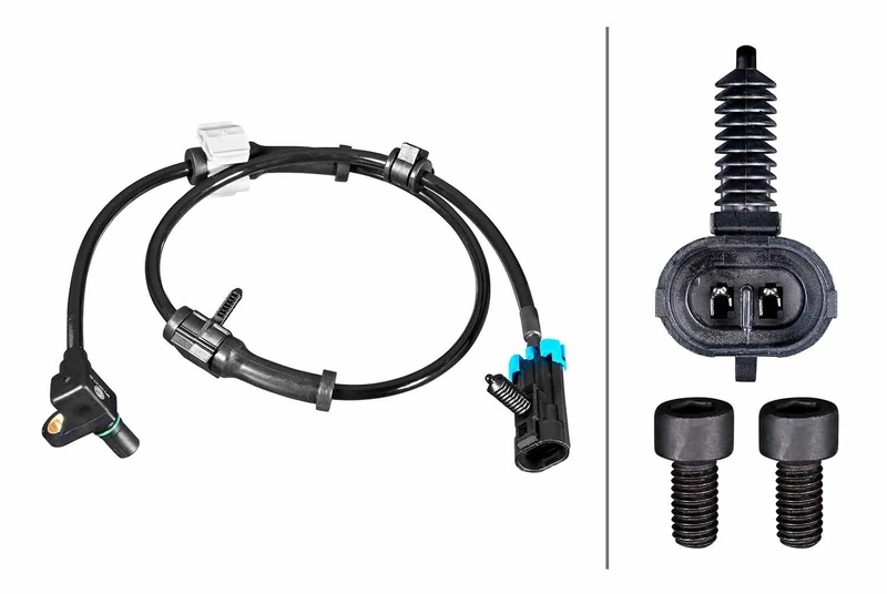 HELLA 6PU 358 217-401 Sensor, wheel speed - 2-pin connector - Cable: 715mm - with clip