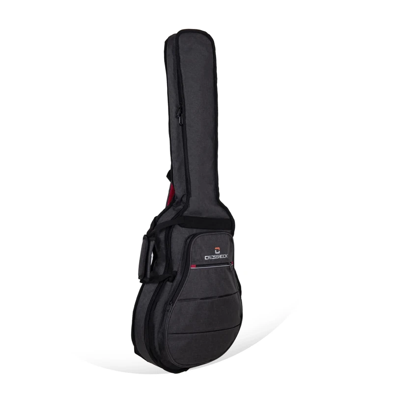 Crossrock Padded Gig Bag for 16" Hollow Body Archtop Electric Guitars | 10mm Foam, Backpack Straps, Dual Storage – Lightweight Everyday Protection -Dark Gery (CRSG107JA16DG)