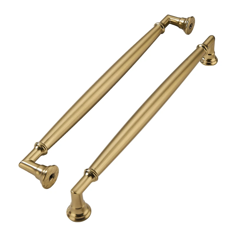 khtumeware 10 Pack 8 Inch(203mm) Brushed Brass Cabinet Pulls, Cabinet Handles Kitchen Cabinet Hardware for Cupboard Drawer Handles Brushed Gold Dresser Pulls