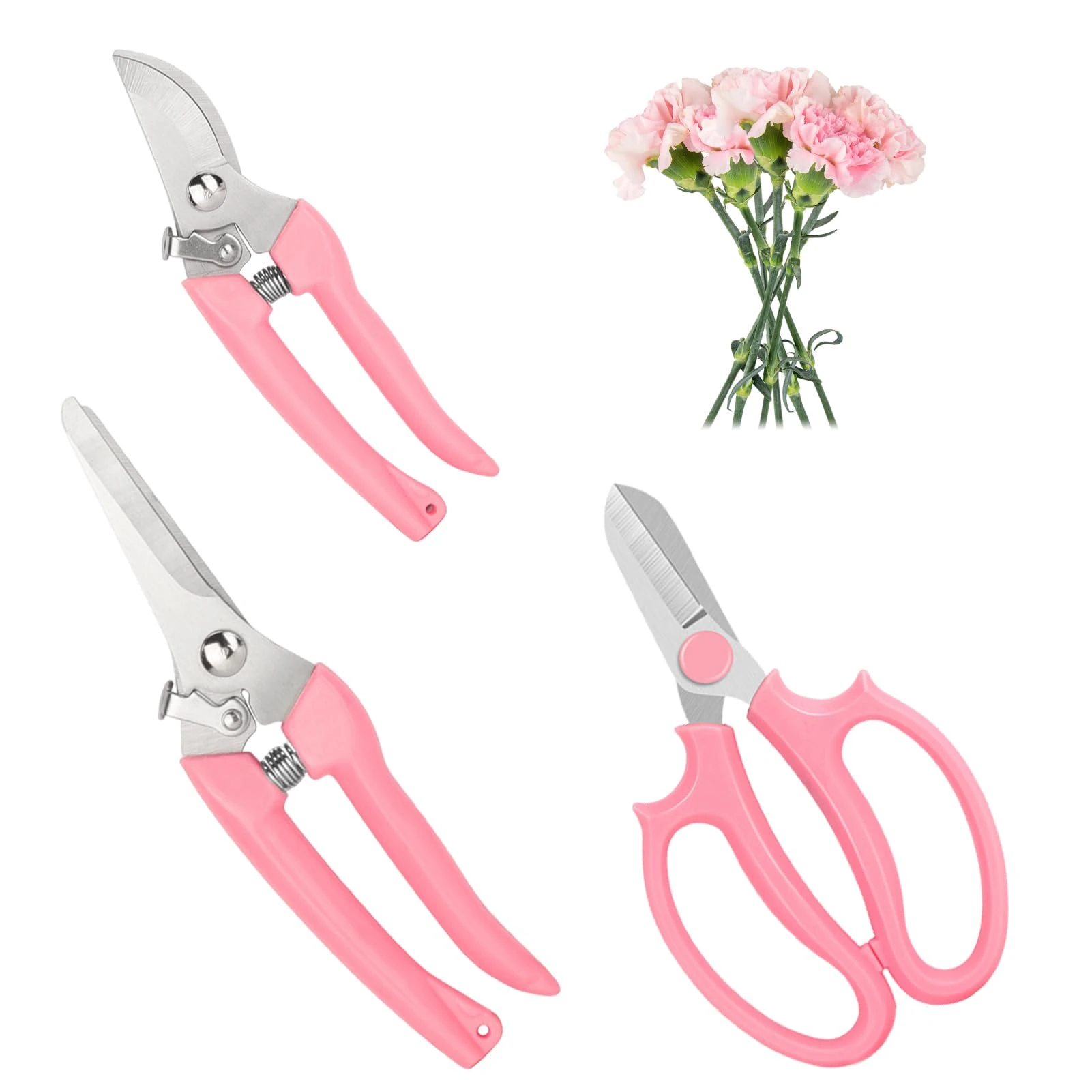 Garden Scissors 3Pcs Floral Shears with 3 Different Blades,Floral Scissors with Comfortable Grip Handle for Cutting Flowers Trimming Plants…