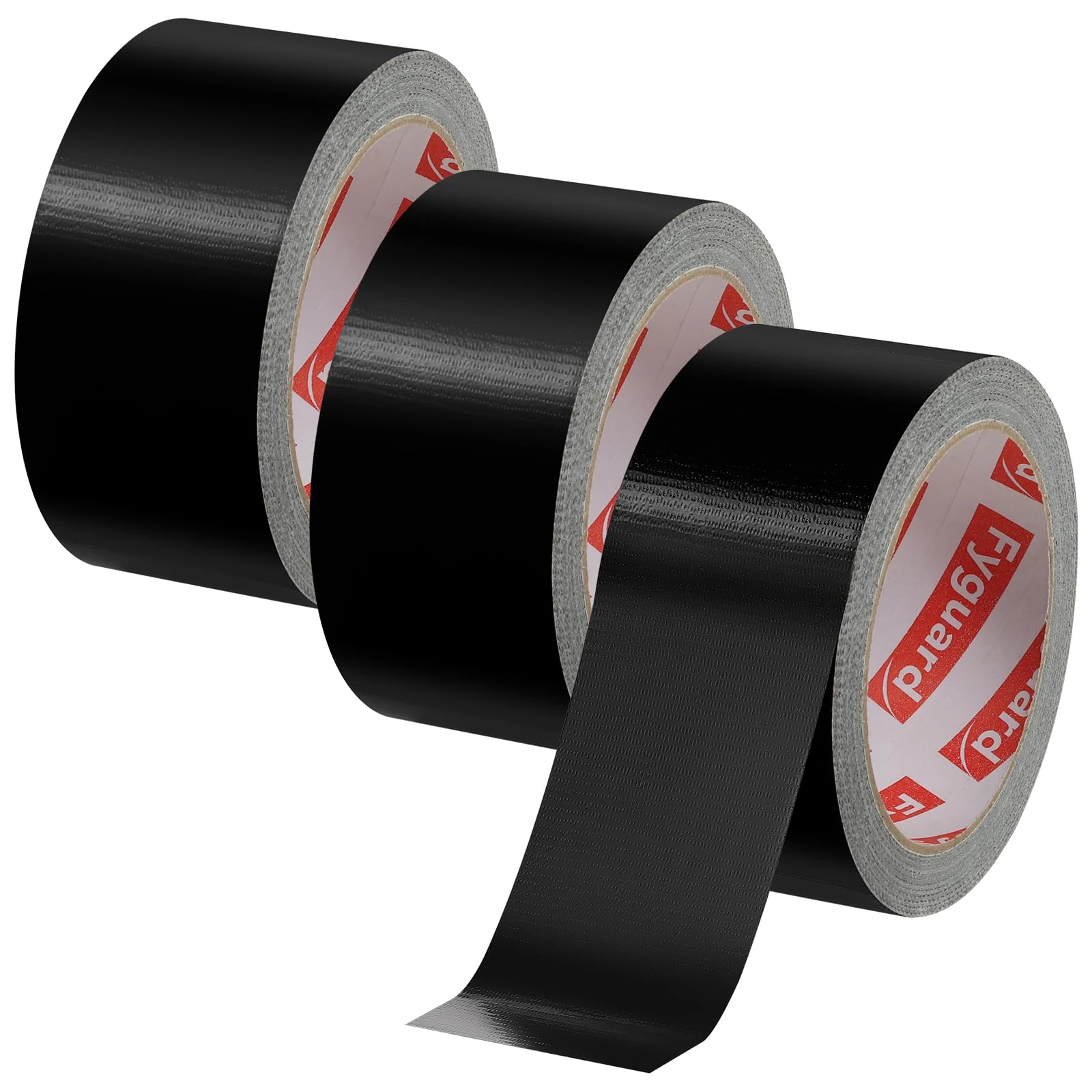 Duct Tape, 48mm x 18m (Pack of 3) Gaffer Tape 210μ Black Tape Waterproof Tape Hand Tearable for Inside & Outside Repairing Fastening Bundling
