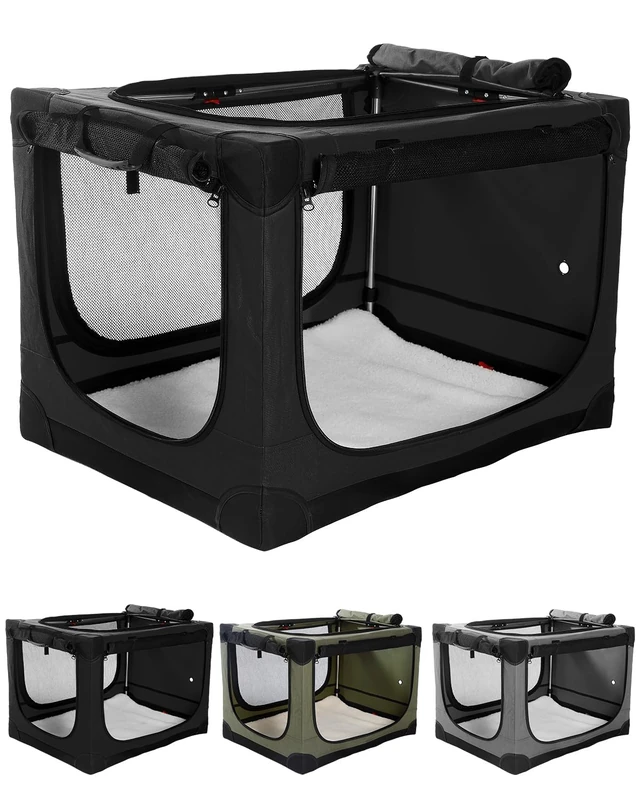 Veraste 42" Soft Collapsible Travel Dog Crate for Large Dogs,Black