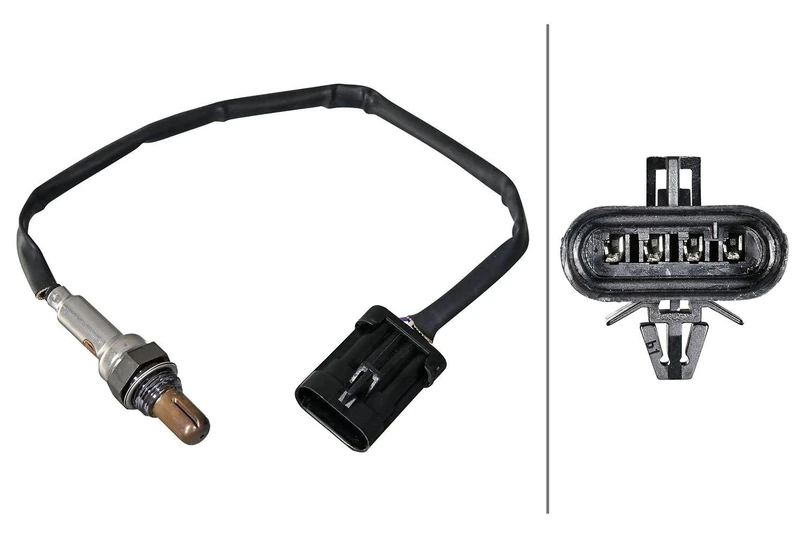 HELLA 6PA 358 221-331 Oxygen sensor - 4-pin connector - Cable: 355mm