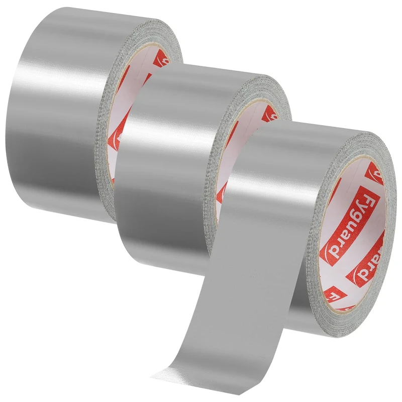 Fyguard 3 Rolls Duct Tape, 48mm X 18m Gaffer Tape 210μ Strength Gaffa Tape Waterproof Tape Weatherproof for Repairing Fastening Bundling Reinforcing Sealing, Silver, 54m in Total