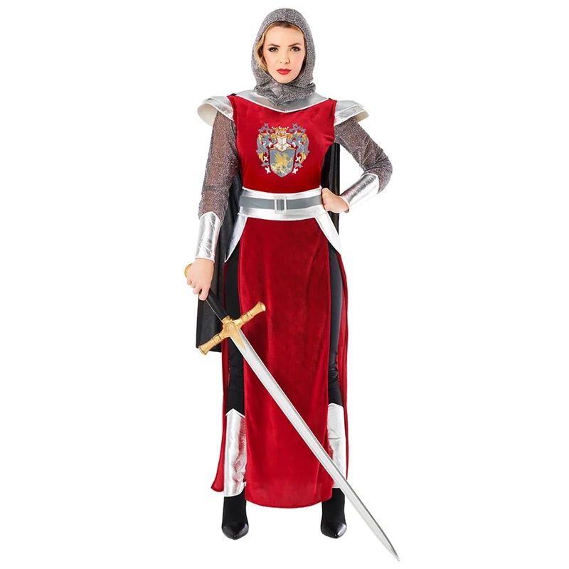 Boland Knight Costume for Women 8 Pieces Fancy Dress Costume for Theme Party or Carnival