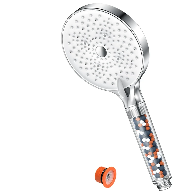 YEAUPE PRO Filter Shower Head - 6 Modes Remove Residual Chlorine,Reduces Dry Itchy Skin,Water Softener for Hard Water,High Pressure,Φ130mm,Powerful Flow,Universal Bathroom Shower,White