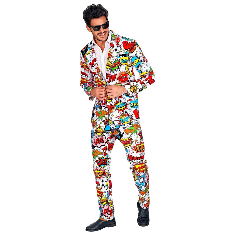 W WIDMANN MILANO Party Fashion Men's 60er Jahre Pop Art Style Outfit 60s, Multicoloured, XXL - Image 1
