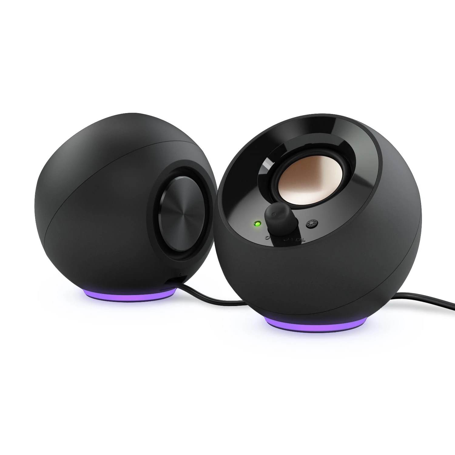 CREATIVE Pebble SE Minimalist 2.0 USB-C Powered PC Speakers with RGB Lighting?, 3.5 mm AUX-in, Up to 4.4W RMS Power for Computers and Laptops (Black)