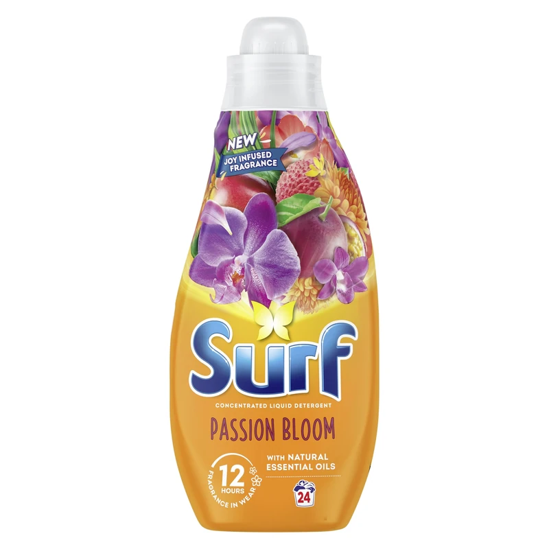 Surf Passion Bloom Laundry Washing with a joy-infused fragrance & natural essential oils lasting up to 12 hours in wear Liquid Detergent for brilliantly clean results 24 washes