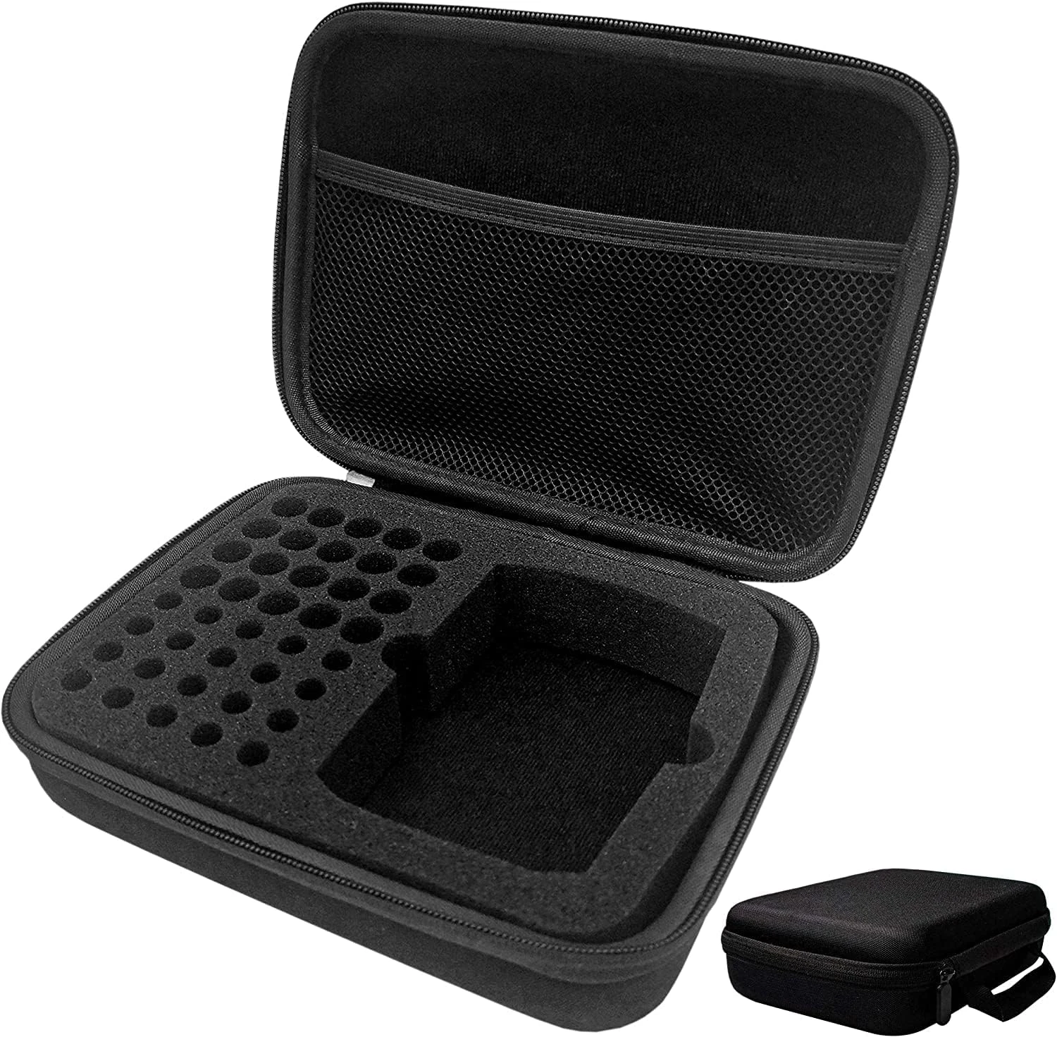 FORYNXHWIN Battery Organiser Storage, Battery Storage Box Safe Neat Shockproof Hard Portable Batteries Case, Holds 40 Various Types of Batteries (AA AAA), with Mesh Pocket for Chargers