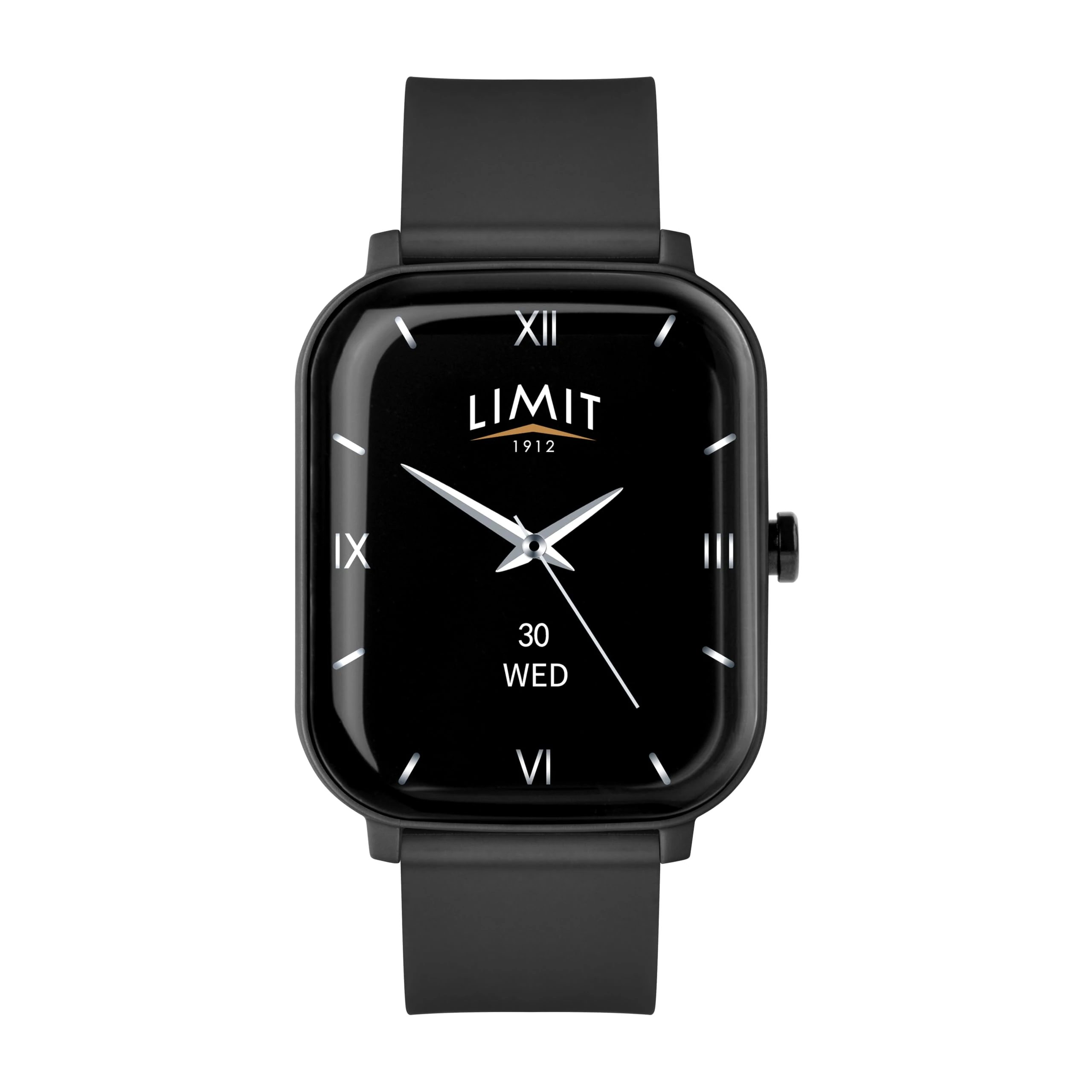 Limit 37mm Black Unisex Smart Watch Fitness Tracker with Bluetooth Calling Heart Rate Sp02 Android and iOS Silicone Strap