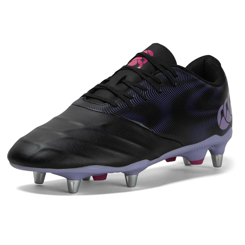 Canterbury Adult Unisex Phoenix Genesis Team Soft Ground Rugby Boots | Lightweight | Durable Soft Ground Rugby Boots, Black/Silver Metallic, 3.5