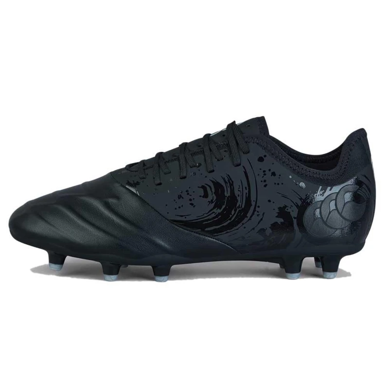Canterbury Adult Unisex Phoenix Genesis Pro Firm Ground Rugby Boots | Dynamic Movement | Breathable | Supportive Firm Ground Rugby Boots, Black/Silver Metallic, 13