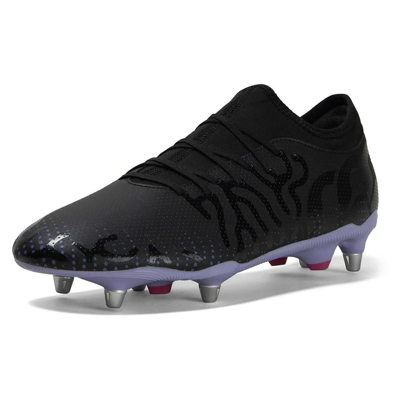 Canterbury Adult Unisex Speed Infinite Team Soft Ground Rugby Boots | Lightweight Design | Breathable | Grip Texture Soft Ground Rugby Boots, Black/Silver Metallic, 6.5