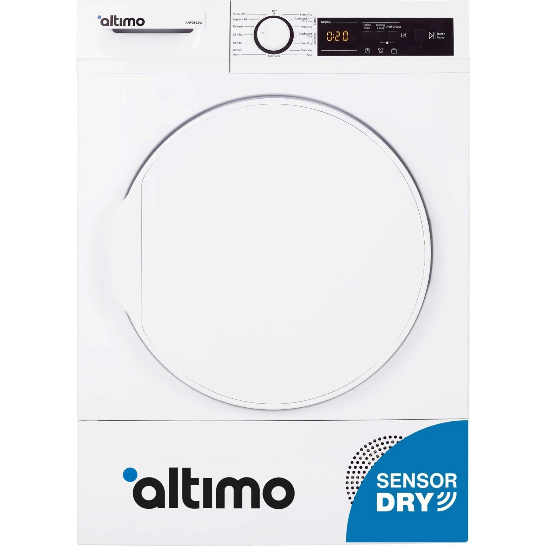 Altimo AHPD912W 9kg Heat Pump Dryer - White
