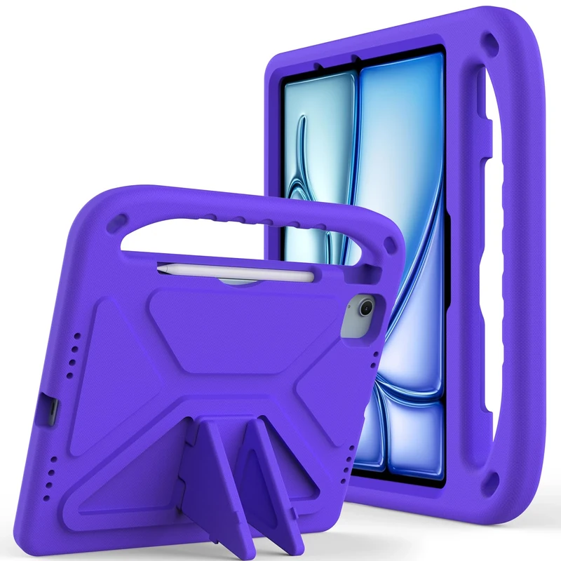 Unichthy Kids Case for iPad Air 13 inch (M3 2025 /M2 2024) Full Body Protective Cover with Handle Stand Lightweight Shockproof Case for 2024/2025 13-inch iPad Air Purple