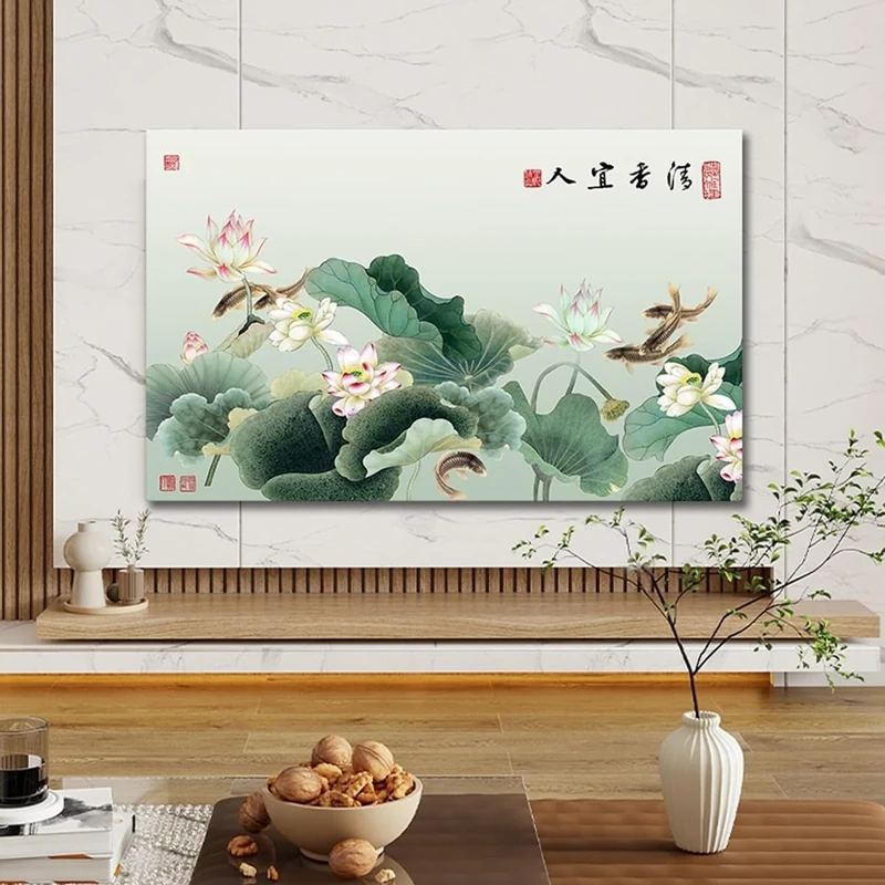 BALAMLB TV Computer Screen Cover 22-100In, TV Decorative Cover, Bright Colorful Dust Proof TV Screen Protector, He TV Cover Is Universal for Desktop/Curved Surfaces. B,70in[160x96cm]