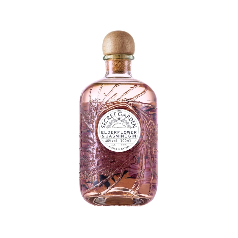 Secret Garden Distillery Elderflower and Jasmine Pink Gin, Award-winning, 100% Natural & Hand-Harvested Botanicals, Scottish Craft Gin, Floral and Aromatic Flavour, 70cl, 40% ABV