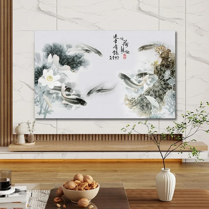 BALAMLB TV Computer Screen Cover 22-100In, TV Decorative Cover, Bright Colorful Dust Proof TV Screen Protector, He TV Cover Is Universal for Desktop/Curved Surfaces. C,75in[174x100cm] - Image 1