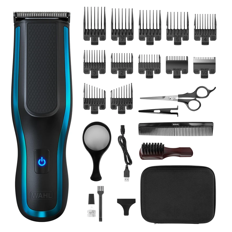 Wahl Clipper Kit Self Clip 360 - Self Hair Clipping, Cordless, Black, 10 Attachment Combs, USB Charging, Long Life Battery, Self Grooming, DIY, Rinseable Blades, Easy Grip, Lightweight