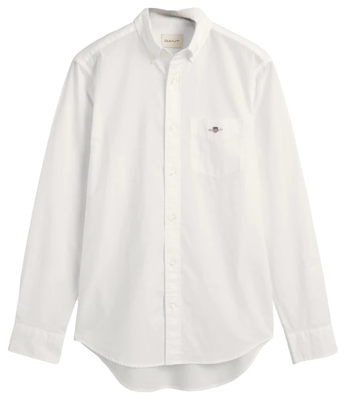 GANT Men's Reg Cotton Linen Shirt, White, XXL - Image 1