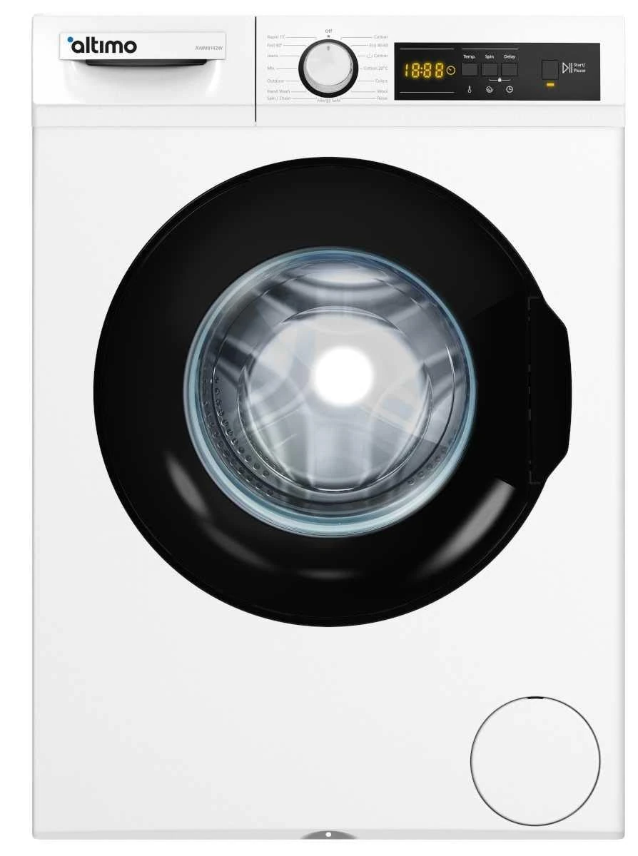 Altimo AWM8142W Freestanding Washing Machine, 8kg Load, 1400prm, White [Energy Class A]