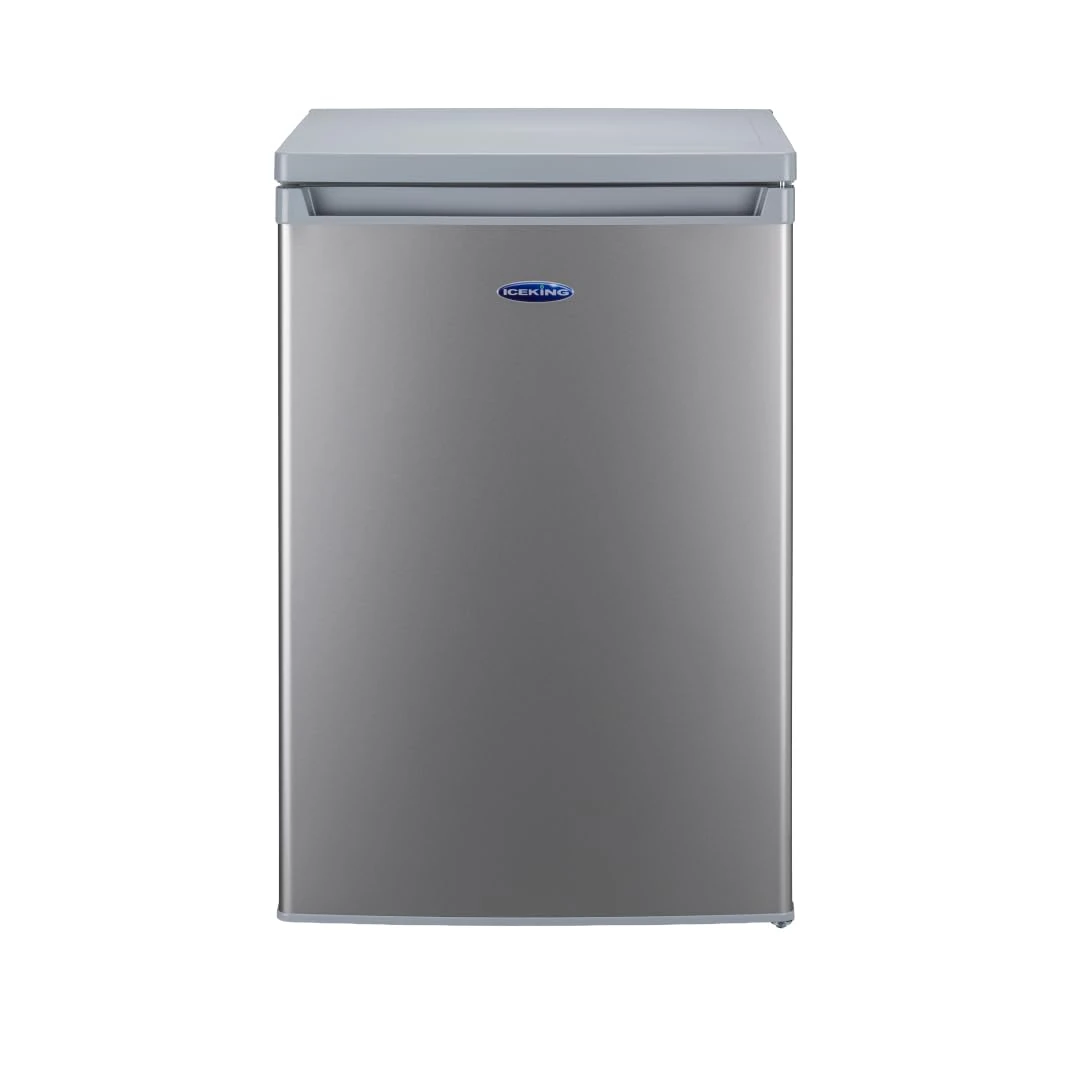 ICE KING RHK551ES Freestanding Undercounter Icebox Fridge, 109L Capacity, Silver, Adjustable Thermostat, Energy Efficient, LED Light, Quiet Operation – Ideal for Kitchen or Utility Room