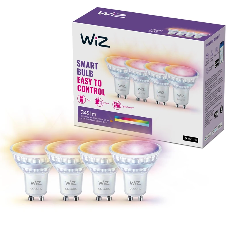 WiZ Smart LED Glass Bulb 4 Pack - WiFi Connected Smart Lights
