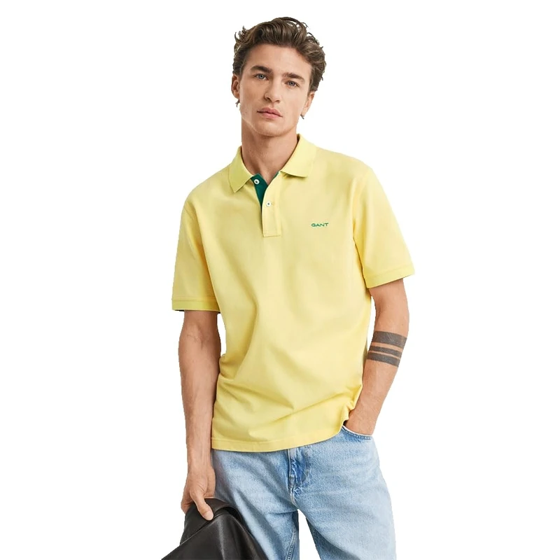 GANT REG Contrast Pique SS Polo, bananengelb, S - Image 1