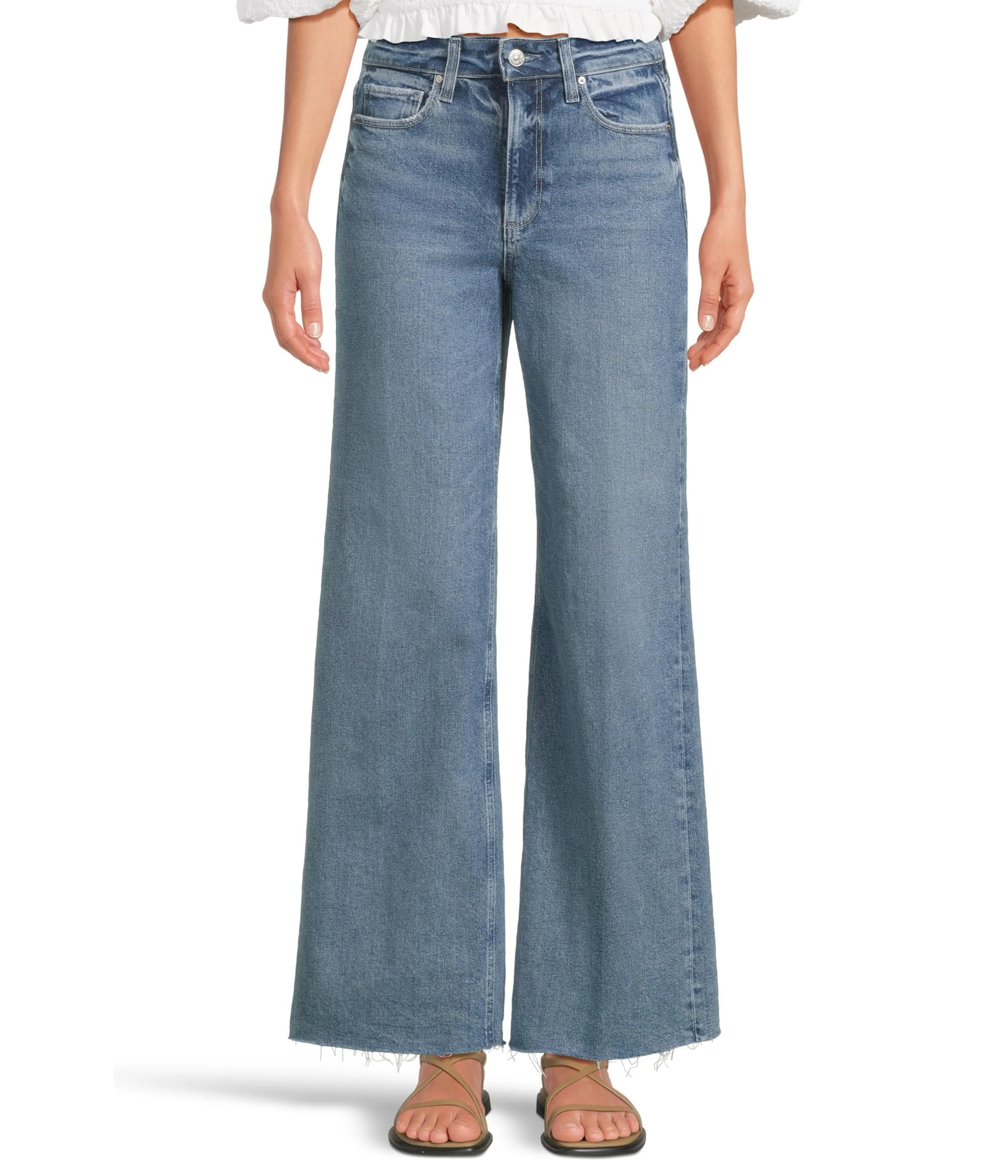 PAIGE Women's Anessa 31in Raw Hem Jeans, Jam Session, 32