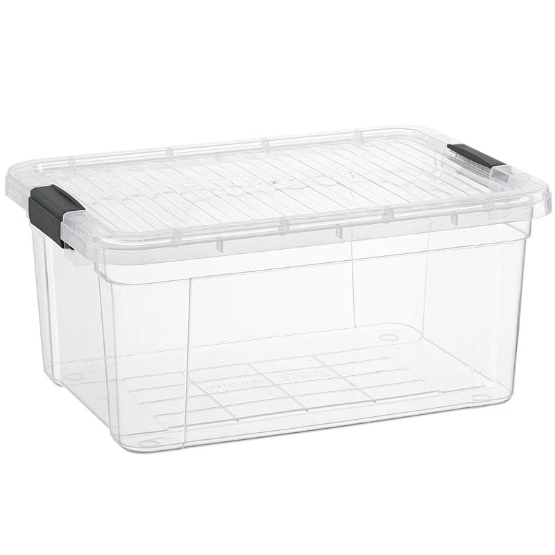 Superio Clear Storage Box with Lid, 20 Quart Plastic Container Bins for Organizing, Stackable Crates, BPA Free, Non Toxic, Odor Free, Organizers for Home, Office, School, and Dorm