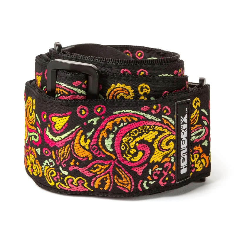 Dunlop JH18 Hendrix Cosmic Love Drops Guitar Strap Black and Yellow