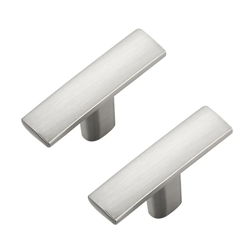 50 Pack Brushed Nickel Cabinet Knobs, 2in Length Curved Bar Drawer Pulls