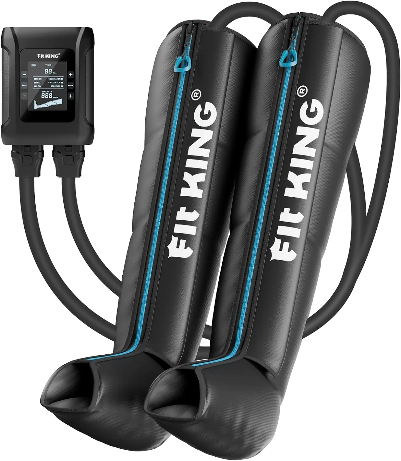 FIT KING Wireless Recovery Boots, Leg Massagers to Promote Blood Circulation, Compression Boots, Relieve Tension, Improves Athletic Performance (Small)