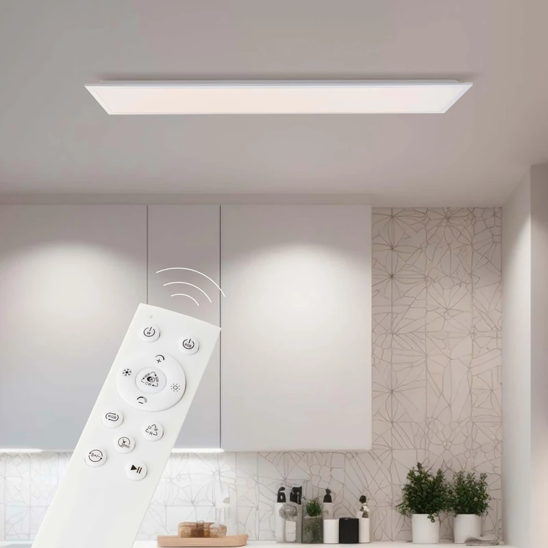 Lightbox LED mounting Panel | 120 x 30 cm | dimmable wall & Deck Panel with White Frame & mounting & CCT | Warm White bis Cool White Light Colour (3000-6500 K) | 4200 lm | aus Aluminium - Image 1