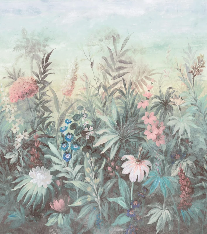 Schöner Wohnen-Kollektion Fairytale 366716 Photo Wallpaper with Colourful Flowers and Plants in Pastel Green 3.00 m x 2.65 m - Image 1