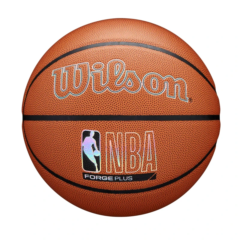 Wilson NBA Forge Plus Basketball, With a Pure Feel Cover, Provides an Elite Grip, Consistent Bounce and Optimal Air Retention, Colour: Brown, Size: 7