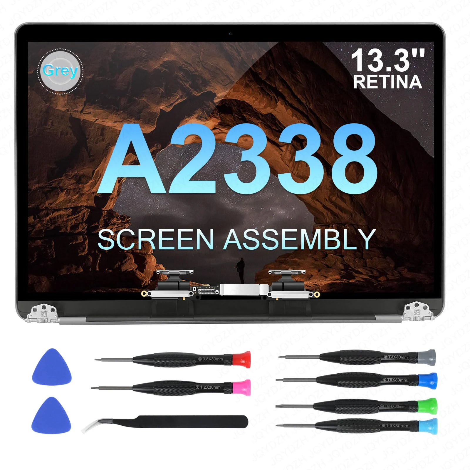 JQYDZH Replacement Screen for MacBook Pro 13.3-inch M1 2020 Retina A2338 (EMC 3578 EMC 8162 MYD83 MYD92 MYDA2 MYDC2) A Full LED LCD Display Assembly (A2338 Grey)