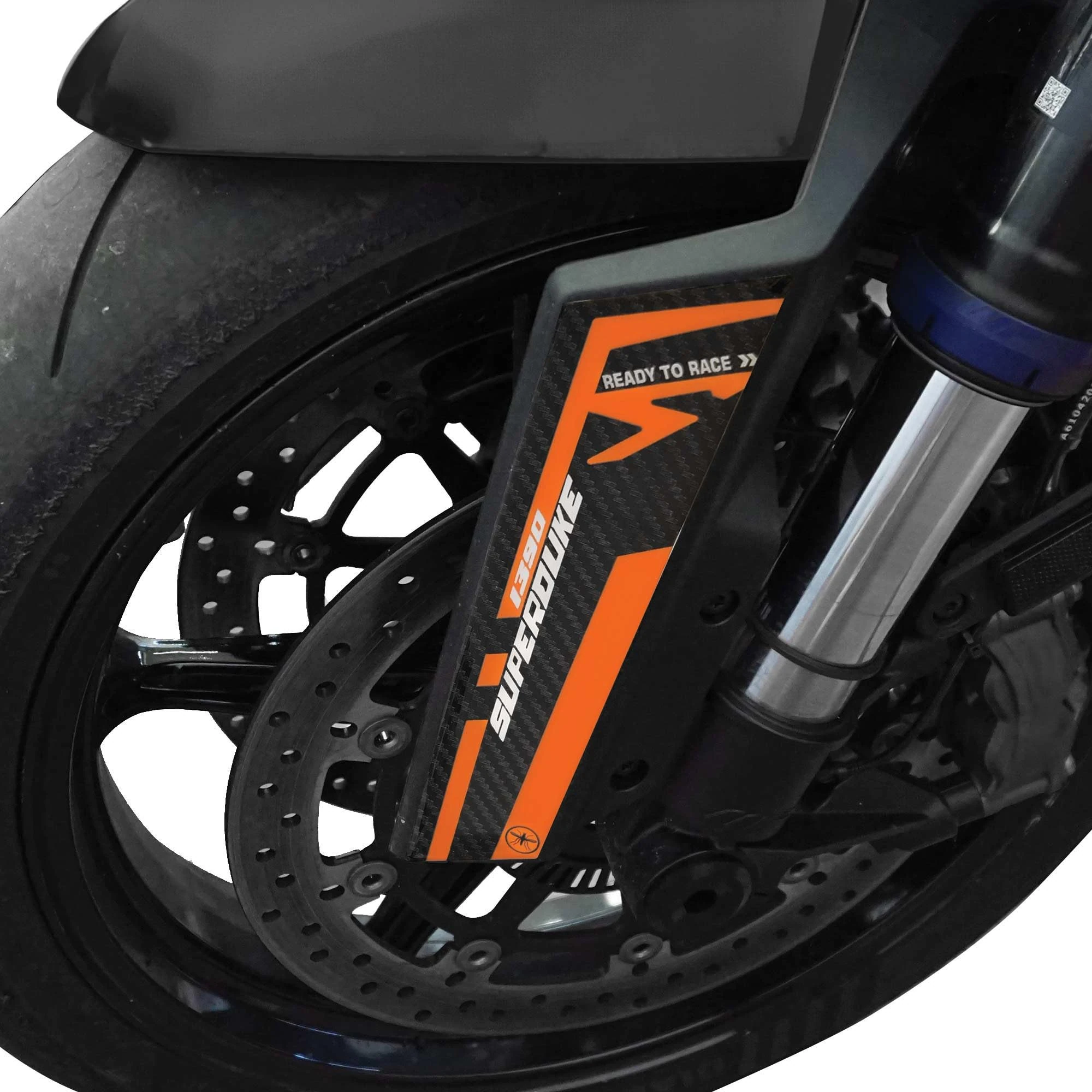 labelbike - 3D Stickers Decorations and Protections of the Mudguard Fork Protectors Motorcycle compatible with KTM 1390 Super Duke R 2024 - Color Orange