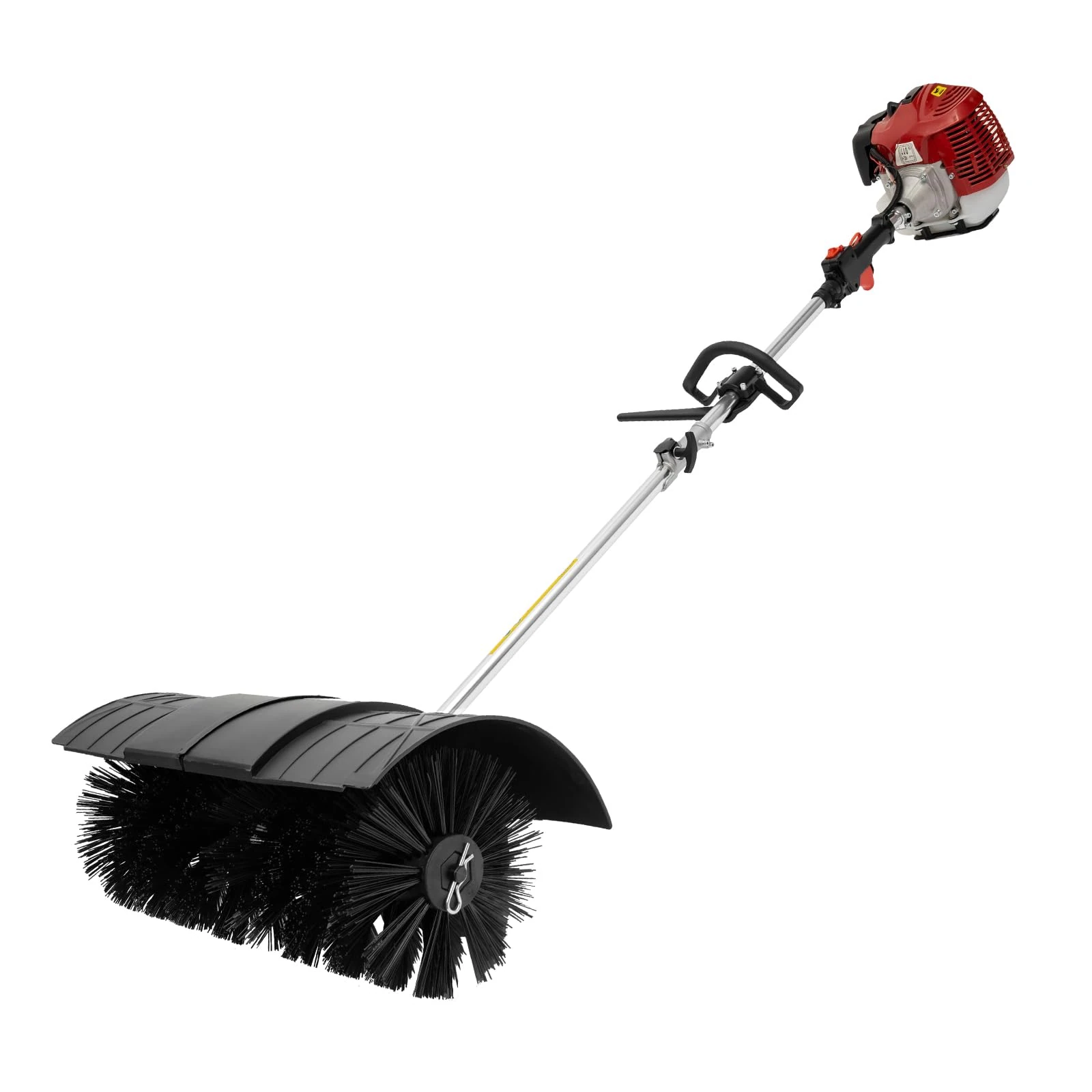 MEHOOSPVN 52CC Power Cleaning Sweeper Hand-held Gas Broom Turf Artificial Grass Sweeping Sweeper Gas Power Sweeper Broom Artificial Grass gas/oil Mixture, Hand Held Power Sweeper Driveway Turf Snow