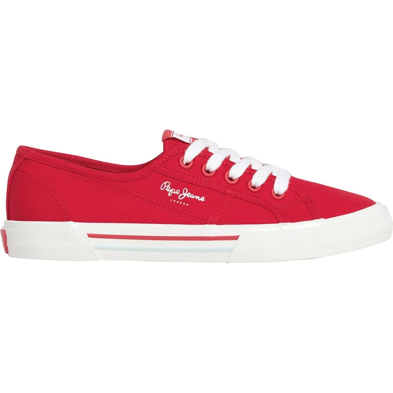 Pepe Jeans Women's Brady Basic W Sneak, Red(RED), 9