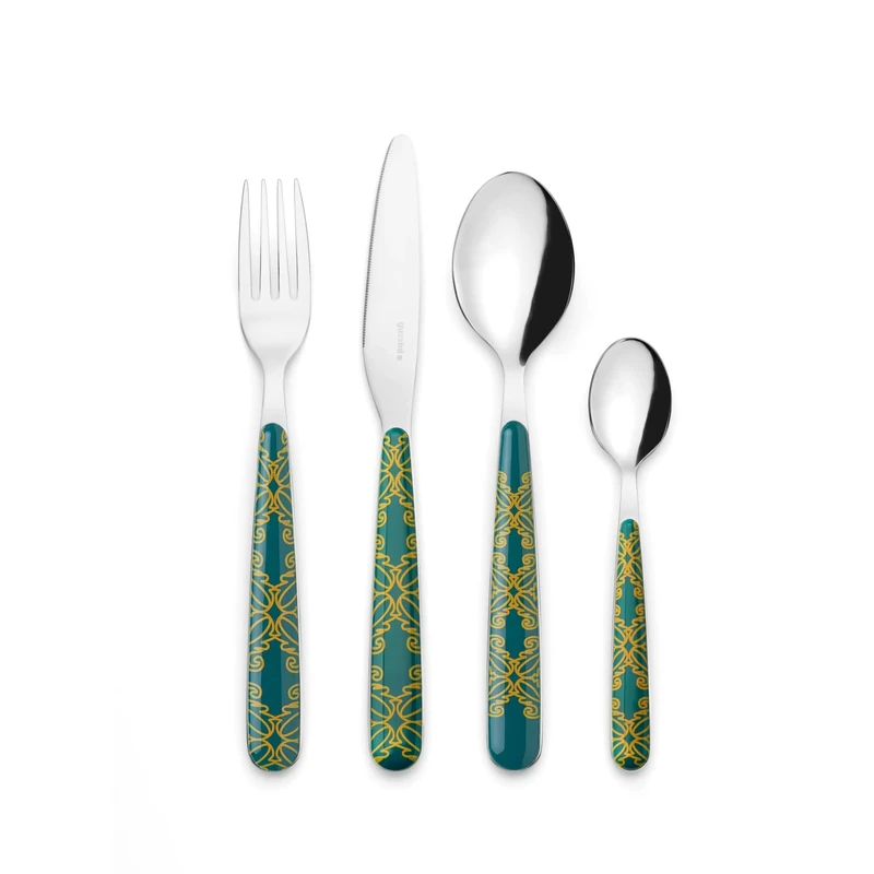 Guzzini - Fusion Set of 24 Cutlery - Emerald Green - 28195069, Smaragd