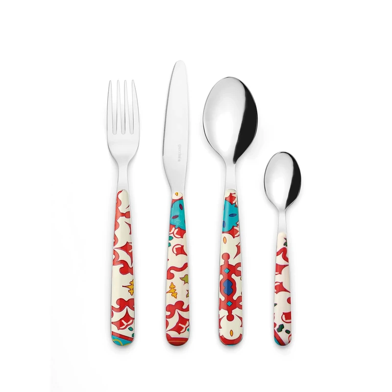 Guzzini - Flower&Lemon Set of 24 Cutlery - Transparent Red - 28194065