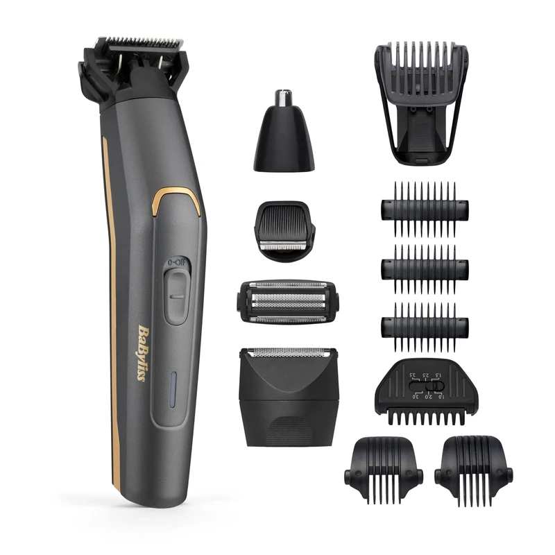 BaByliss MT987E Multi-Trimmer Graphite Precision 12 in 1, Cordless, Precision Head, Body Head, Beard Head, Nose/Ear Head, Shaving Head - Image 1