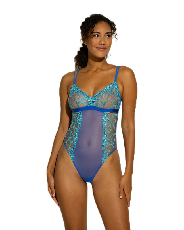 Cosabella Women's Sanika Teddy Lingerie, Portofino Blue, L